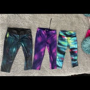 3 Pairs Xersion Capri Fitted Workout Pants Size Medium